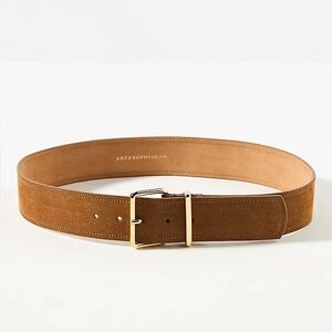 Anthropologie Women's Square-Buckle Suede BELT Cedar Brown NWT Boho Western